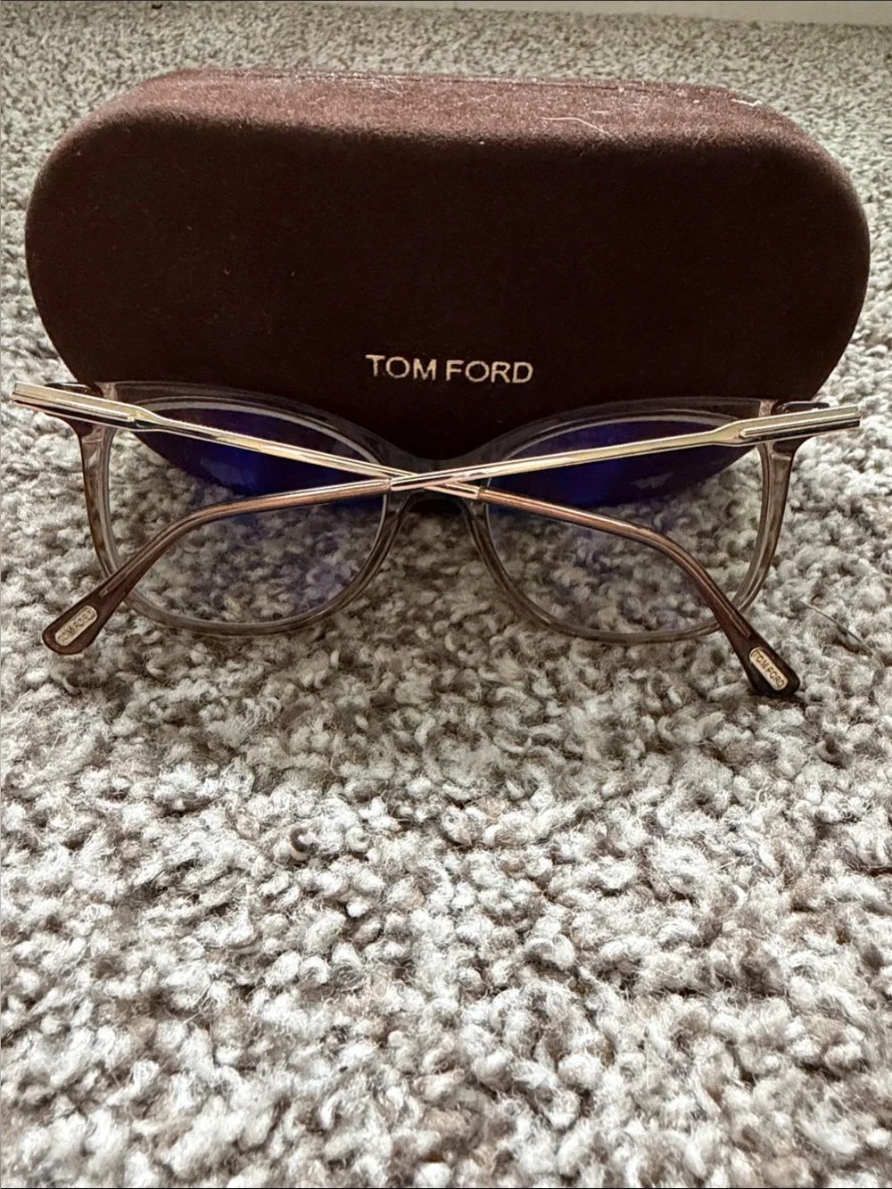 Tom Ford Women's Blue-Gradient Lenses with Translucent Brown Frames